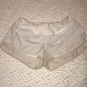 White Lululemon shorts
